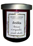 Heart & Home Sweet cherry soy scented candle with the name Annie 110 g