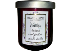 Heart & Home Sweet cherry soy scented candle with the name Annie 110 g