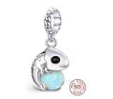 Sterling silver 925 Chameleon with opal, pet bracelet pendant