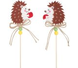 Felt hedgehog with toadstool and apple 6 cm + skewers, 2 pieces