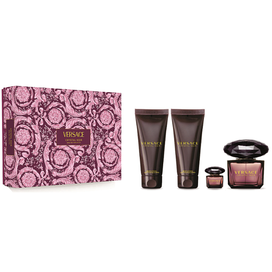 Versace Crystal Noir Eau de Parfum 90 ml + Shower Gel 100 ml + Body Lotion 100 ml + Eau de Parfum 5 ml, gift set for women