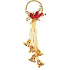 Five bells with decor on the ring - metal, gold 32 cm