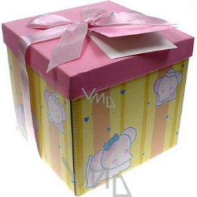 Angel Foldable gift box with ribbon and card