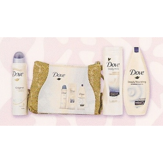 Dove Original Body Lotion 250 ml + Shower Gel 250 ml + Deodorant Spray 150 ml + Handbag, cosmetic set