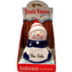 Nekupto Snowman with dedication For you Christmas decoration size 8 cm