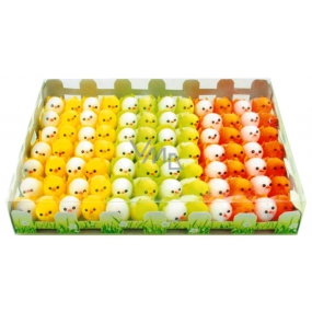 Plush chicks 84 pieces size 3 cm, 3 colors