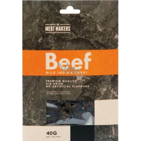 Meat Makers Beef Jerky Mild Indian Curry flavored beef leg slices preserved by drying 40 g