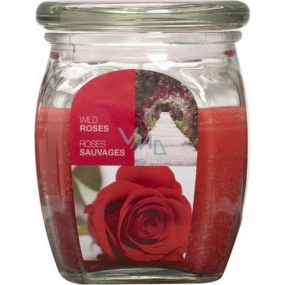 Bolsius Aromatic Wild Rose - scented candle in glass 92 x 120 mm 830 g, burning time 100 hours