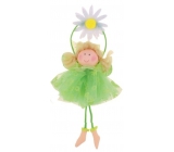 Fairy with a green skirt for hanging No. 2 15 cm