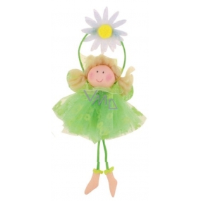 Fairy with a green skirt for hanging No. 2 15 cm
