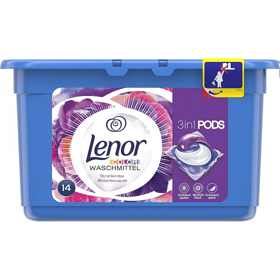Lenor Flower Bouquet 3 in 1 gel capsules for washing colored laundry 14 pieces 369.6 g