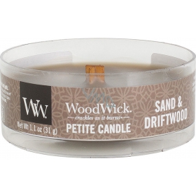 WoodWick Sand & Driftwood - Sand and driftwood scented candle with wooden wick petite 31 g