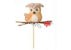Owl with a 6 cm red snow flake + skewers