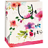 Ditipo Kraft gift bag 18 x 8 x 24 cm white, red flowers Wonderful