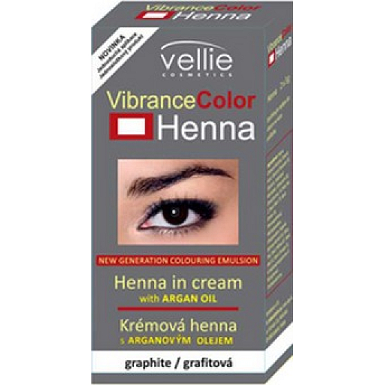 Vellie Vibrance Color Henna eyebrow and eyelash color with Henna Graphite 2 x 3 g