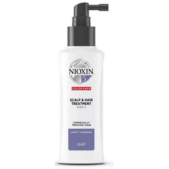 Nioxin System 5 Scalp & Hair Leave-In Treatment for Lightly Thinning Natural and Chemically Treated Medium to Coarse Hair 100 ml