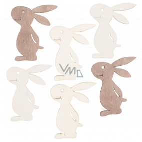 Wood hare 6 cm, 6 pieces