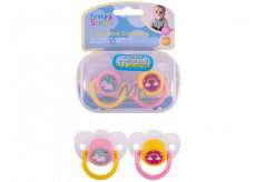 First Steps Daytime daily orthodentic comforter in a pink-yellow box of 2 pieces