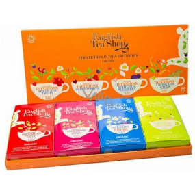 English Tea Shop Organic Orange Christmas Spiced Red Fruit + Lemongrass, Ginger and Citrus + White Tea, Elderflower and Blueberry + Super Fruit Tea 60 pieces of tea pyramids, 120 g