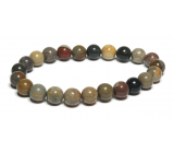 Jasper Ocean bracelet elastic natural stone, ball 8 mm / 16-17 cm, stone of positive energy