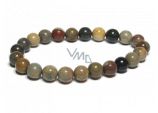 Jasper Ocean bracelet elastic natural stone, ball 8 mm / 16-17 cm, stone of positive energy