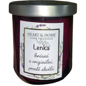 Heart & Home Sweet cherry soy scented candle with the name Lenka 110 g