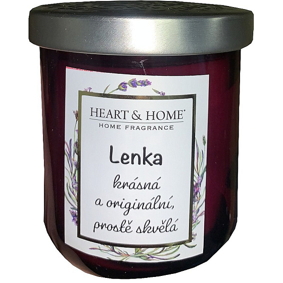 Heart & Home Sweet cherry soy scented candle with the name Lenka 110 g