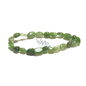 Jade tumbled bracelet made of natural stone 6 - 8 mm / 16 - 17 cm, stone of peace