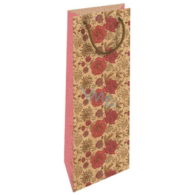 Nekupto Gift kraft bottle bag 15 x 40 cm Floral pattern