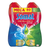 Somat Excellence Duo dishwasher gel for perfect cleanliness and shiny shine 60 doses 2 x 540 ml, duopack