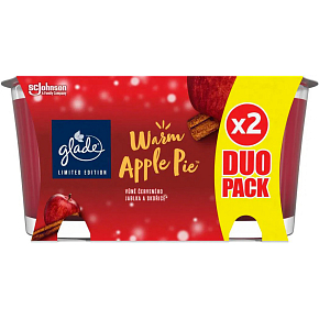Glade scented candle Warm Apple Pie, 2× 112 g