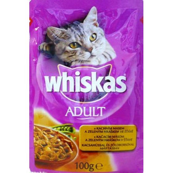 Whiskey Adult with duck meat and green peas in juice 100 g