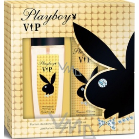 Playboy Vip for Her perfumed deodorant glass for women 75 ml + deodorant spray 150 ml, cosmetic set