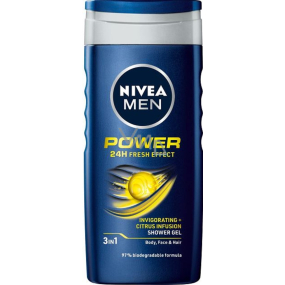 Nivea Men Power Fresh Effect shower gel for body, face and hair 250 ml