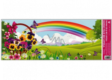 Window foil without glue landscape with rainbow and basket 60 x 22.5 cm 1 piece