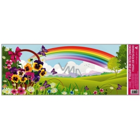 Window film without adhesive landscape with rainbow and basket 60 x 22.5 cm 1 piece