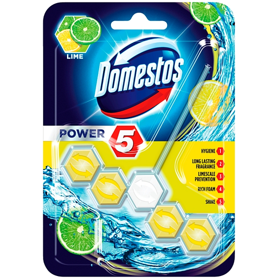 Domestos Power 5 Lime Toilet Block 55 g