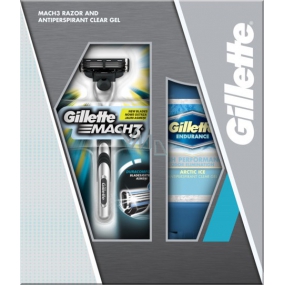 Gillette Mach3 razor + Arctic Ice Clear gel antiperspirant deodorant stick gel 70 ml, cosmetic set, for men