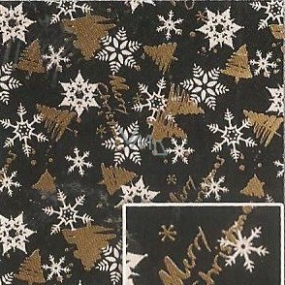 Nekupto Gift wrapping paper 70 x 200 cm Christmas Black Merry Christmas