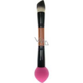 Cosmetic make-up brush with foam sponge double-sided 19 cm 30450