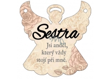Albi Hanging plaque angel Sister 9 x 10 cm