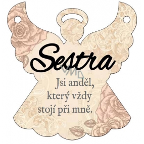 Albi Hanging plaque angel Sister 9 x 10 cm