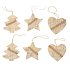 Knitted decoration beige for hanging 6 pieces in a bag