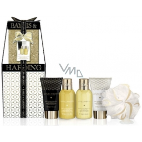 Baylis & Harding Mandarin and Grapefruit shower gel 100 ml + shower cream 100 ml + body lotion 50 ml + hand cream 50 ml + bath crystals 25 g + massage sponge, cosmetic set