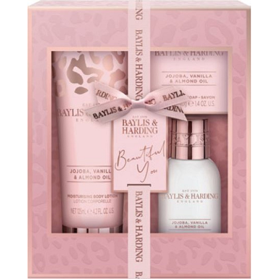 Baylis & Harding Jojoba, Vanilla and Almond oil body lotion 125 ml + cleansing gel 100 ml + toilet soap 40 g, cosmetic set
