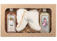 Bohemia Gifts & Cosmetics Christmas shower gel 2 x 200 ml + angel wings, cosmetic set