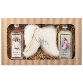 Bohemia Gifts Christmas shower gel 2 x 200 ml + Angel wings, cosmetic set