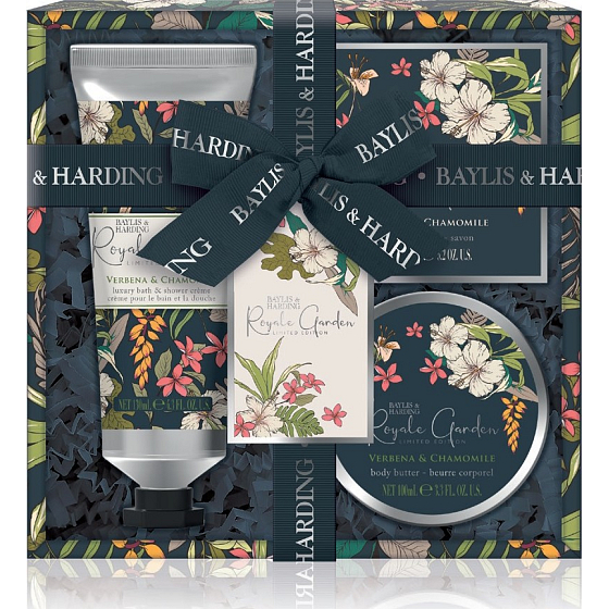 Baylis & Harding Royal Garden bath and shower cream 130 ml + soap 150 g + body butter 100 ml, cosmetic set