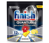 Finish Quantum Ultimate Lemon tablets for the dishwasher, protects dishes and glasses, brings dazzling purity, gloss of 32 pieces