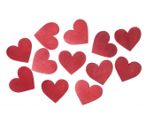 Red wooden heart 3.5 cm 12 pieces